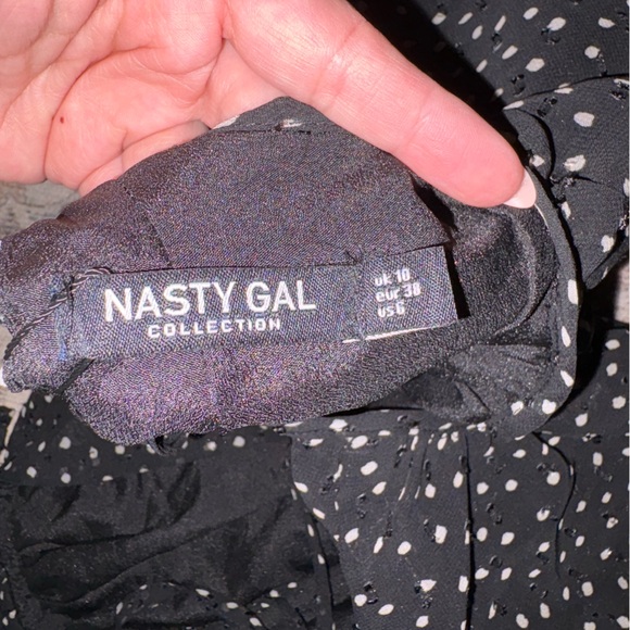 Nasty Gal Black and White Polka Dot Tie-Back Blouse - Picture 9 of 9